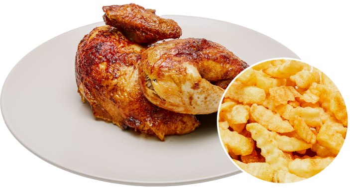 Menü 1 – ½ Frischgrill-Hähnchen